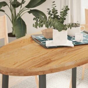 Pood24 lauaplaat, helepruun, 120 x 60 x 4 cm, tammepuit ovaalne