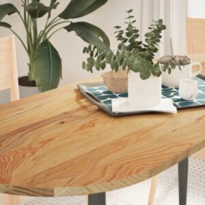 Pood24 lauaplaat, helepruun, 140 x 60 x 2 cm, tammepuit ovaalne