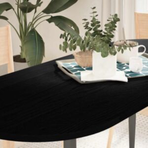 Pood24 lauaplaat, tumepruun, 140 x 60 x 2 cm, tammepuit ovaalne