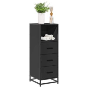 Pood24 Vannitoa Kapp Must 35x37,5x100 cm Engineered Wood