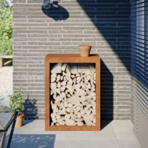 Pood24 küttepuude rest, 60x40x80 cm, Corten teras