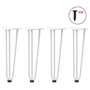 Pood24 Juuksenõela jalad diivanilauale 4tk, valge, 42 cm, täisterasest