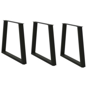 Pood24 Söögilaua jalad V-kujuline 3 tk Must 70x(72-73,3) cm Teras