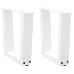 Pood24 Söögilaua jalad V-kujuline 2 tk Valge 30x(30-31,3) cm Teras
