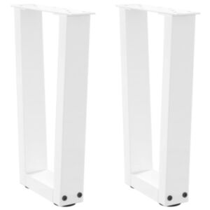 Pood24 kohvilaua jalad V-kujulised 2 tk valged 38 x (42-43,3) cm terasest