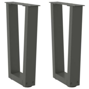 Pood24 Söögilaua jalad V-kujuline 2 tk Antratsiit 38x(42-43,3) cm