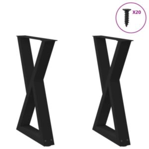 Pood24 Söögilaua jalad 2 tk Must 50x(72-73,3) cm Teras