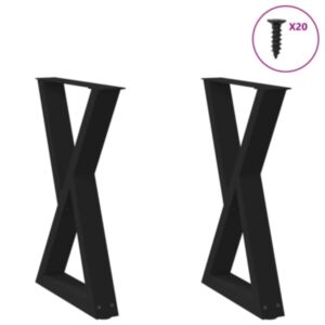 Pood24 Söögilaua jalad 2 tk Must 60x(72-73,3) cm Teras