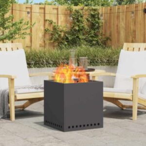 Pood24 Fire Pit Black 48 x 48 x 50 cm Cold-rolled steel