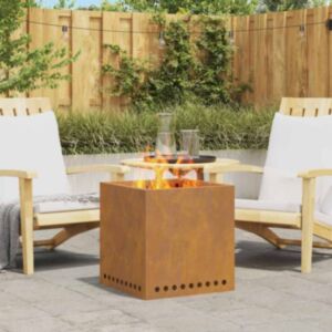 Pood24 Fire Pit Brown 48 x 48 x 50 cm Weathering steel