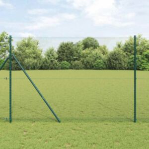Pood24 Aed koos postidega Roheline 1.5 x 25 m PVC kaetud teras