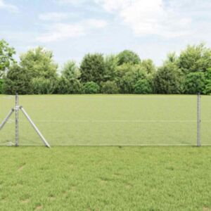 Pood24 Aed koos postidega Hõbedane 0.6 x 10 m PVC kaetud teras
