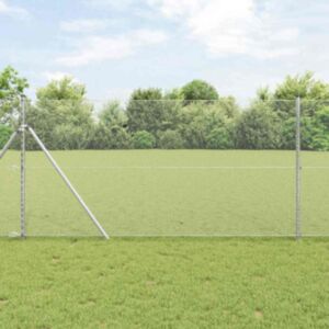 Pood24 Aed koos postidega Hõbedane 1.4 x 25 m PVC kaetud teras