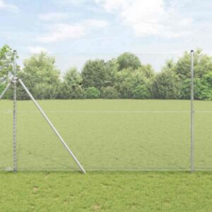 Pood24 Aed koos postidega Hõbedane 1.5 x 25 m PVC kaetud teras