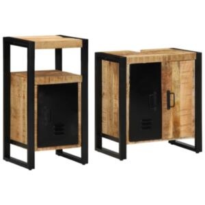 Pood24 Vannitoa mööbleset 2 pcs Pruun 55 x 35 x 60 cm Karm mango puit