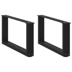 Pood24 kohvilaua jalad, U-kujuline, 2 tk, must, 60x(30-31) cm teras