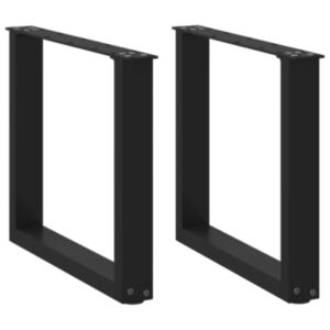 Pood24 kohvilaua jalad, U-kujuline, 2 tk, must, 50x(42-43) cm teras