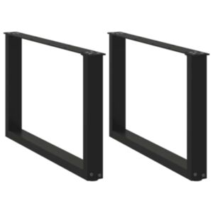Pood24 kohvilaua jalad, U-kujuline, 2 tk, must, 60x(42-43) cm teras