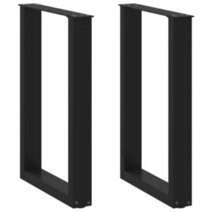 Pood24 kohvilaua jalad, U-kujuline, 2 tk, must, 50x(72-73) cm teras