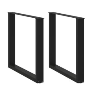 Pood24 kohvilaua jalad, U-kujuline, 2 tk, must, 90x(72-73) cm teras