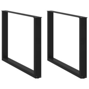 Pood24 kohvilaua jalad, U-kujuline, 2 tk, must, 100x(72-73) cm teras