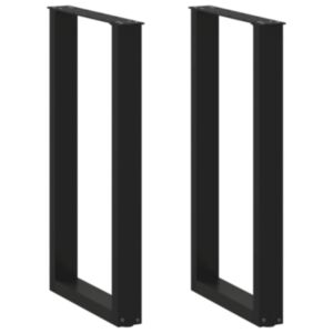 Pood24 kohvilaua jalad, U-kujuline, 2 tk, must, 50x(90-91) cm teras