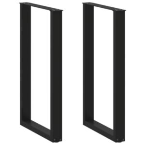 Pood24 kohvilaua jalad, U-kujuline, 2 tk, must, 60x(100-101) cm teras