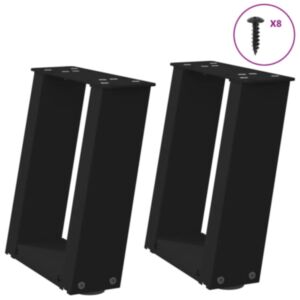 Pood24 kohvilaua jalad U-kujulised 2 tk mustad 30 x (30-31) cm terasest