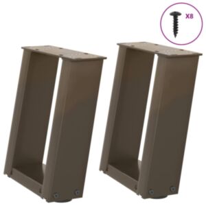 Pood24 kohvilaua jalad U-kujulised 2 tk, naturaalne teras, 30 x (30-31) cm, teras