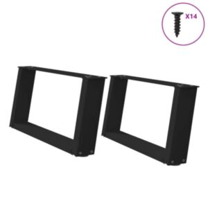 Pood24 kohvilaua jalad, U-kujuline, 2 tk, must, 70x(30-31) cm teras