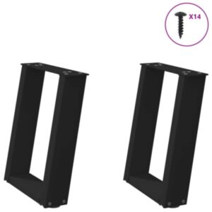 Pood24 kohvilaua jalad U-kujulised 2 tk mustad 38 x (42-43) cm terasest