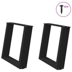 Pood24 kohvilaua jalad U-kujulised 2 tk mustad 50 x (42-43) cm terasest