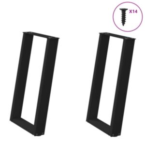 Pood24 söögilaua jalad, U-kujuline, 2 tk, must, 60x(72-73) cm teras