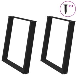 Pood24 Söögilaua jalad U-kujulised 2 tk Must 70x(72-73) cm Teras