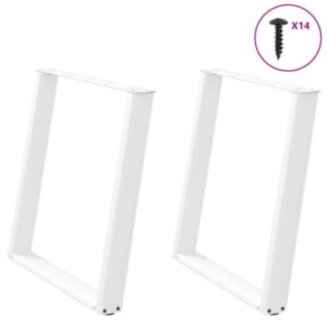 Pood24 Söögilaua jalad U-kujulised 2 tk Valge 80x(72-73) cm Teras