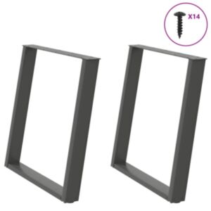 Pood24 söögilaua jalad U-kujulised 2 tk antratsiit 80x(72-73) cm teras