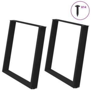 Pood24 Söögilaua jalad U-kujulised 2 tk Must 90x(72-73) cm Teras