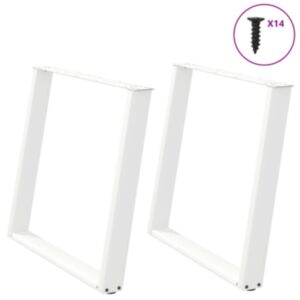 Pood24 Söögilaua jalad U-kujulised 2 tk Valge 100x(72-73) cm Teras