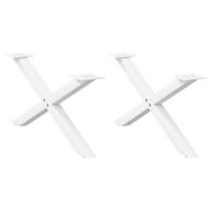 Pood24 kohvilaua jalad X-kujulised, 2 tk, valged, 70 x (30–31) cm, teras