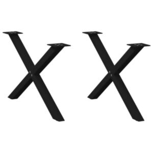 Pood24 kohvilaua jalad, X-kujulised, 2 tk, mustad, 70 x (42–43) cm, teras