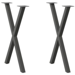 Pood24 söögilaua jalad X-kujuline 2 tk antratsiit 57x(72-73) cm teras