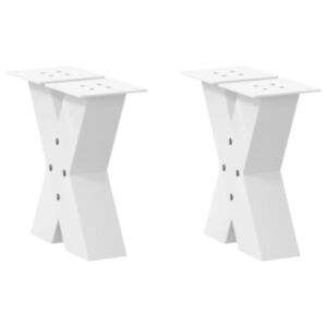 Pood24 Diivanilaua jalad X-kujuline 2 tk Valge 30x(30-31) cm Teras
