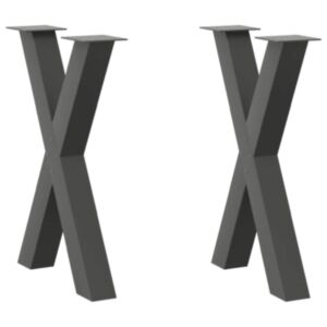 Pood24 söögilaua jalad X-kujuline 2 tk antratsiit 50x(72-73) cm teras