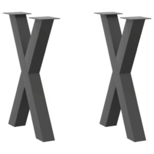 Pood24 söögilaua jalad X-kujulised 2 tk antratsiit 60x(72-73) cm teras
