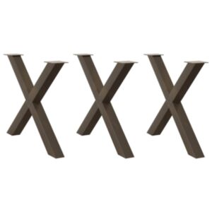 Pood24 söögilaua jalad, 3 tk, X-kujulised, naturaalne teras, 90 x (72–73) cm, teras