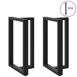 Pood24 baarilaua jalad, T-kujuline, 2 tk, must, 60x35x(90-91) cm teras