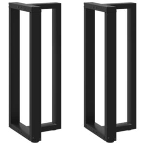 Pood24 baarilaua jalad T-kujuline, 2 tk, must 50x35x(100-101) cm teras