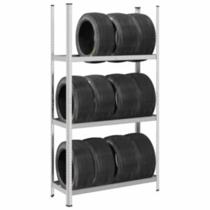 Pood24 3-kihilised rehviriiulid 2 tk hõbedane 110x40x200 cm teras