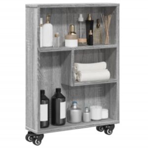 Pood24 kitsas hoiukäru, hall Sonoma tamm, 48 x 13 x 68 cm, tehispuit