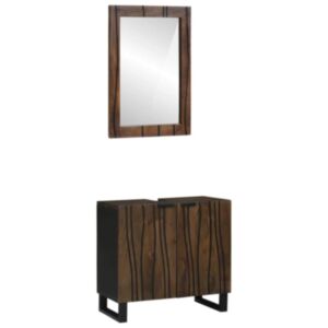 Pood24 Vannitoa mööbleset riiuliga 2 pcs Pähklipruun 62 x 33 x 58 cm